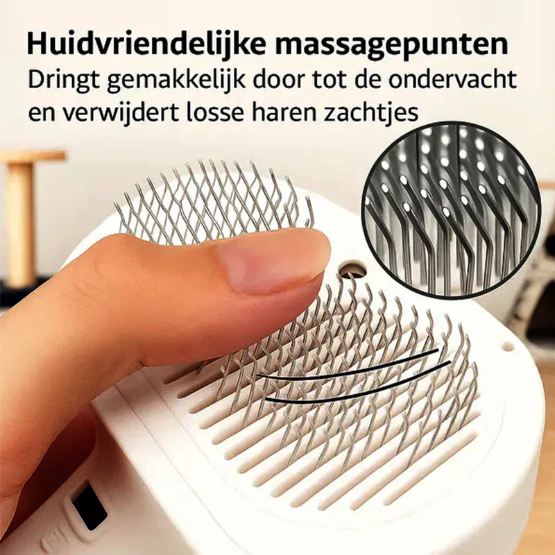 3-in-1 Pet Steam Brush for Dogs, Cats - Rechargeable Deshedding Comb with Stainless Steel Bristles