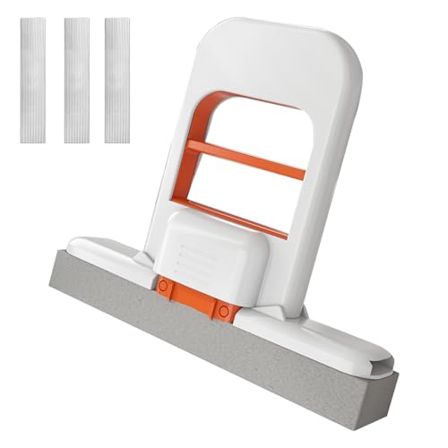 Mini Foldable Desktop Mop, 2025 Self-Squeeze Sponge Cleaning Tool, Suit for Wet Dry Use on Kitchen Countertops Glass Bathroom Car Interior