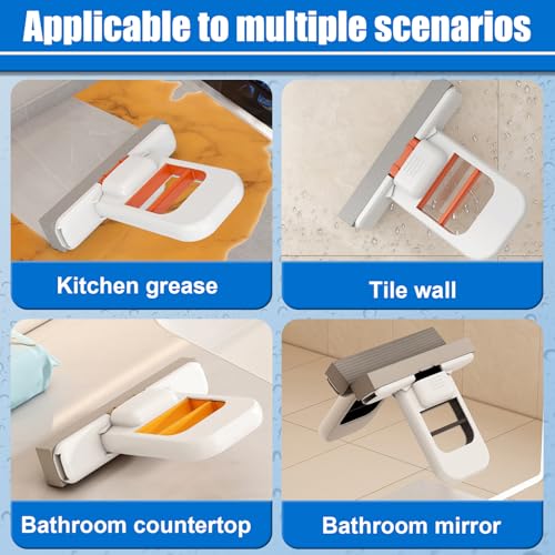 Mini Foldable Desktop Mop, 2025 Self-Squeeze Sponge Cleaning Tool, Suit for Wet Dry Use on Kitchen Countertops Glass Bathroom Car Interior